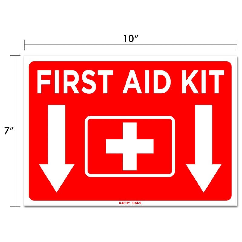 (Set of 2) First Aid Kit Sign - 10" x