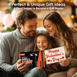 Valentines Day Gifts for Him Unique: 2 Pack RVZHI Grill Light BBQ Grilling Accessories with 8.3" Extended Gooseneck - Bright Magnetic LED Smoker Tools - Mens Valentines Gifts for Dad Husband Boyfriend