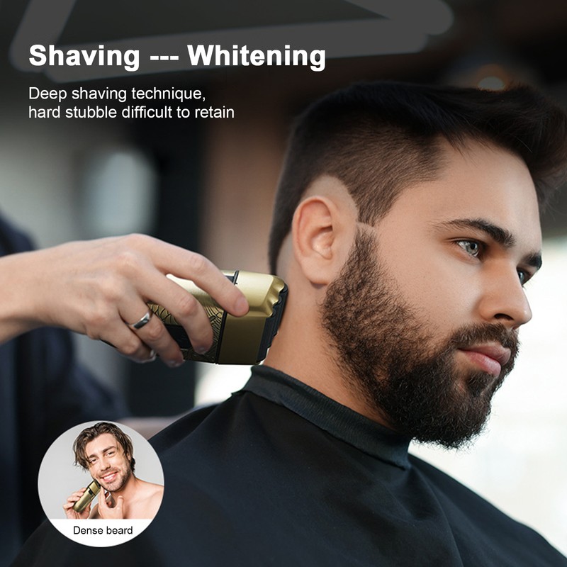 Men's Electric Beard Trimmer with 3 Heads Shaving Foil Razor