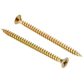 Kraftmann 80971 Pozidriv Pz2 Multi-Purpose Screws, Gold, 4.0 x 60 mm Set of 100 Pieces