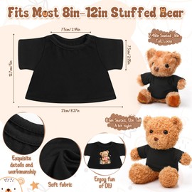 Litherr S Sublimation Stuffed Bear Clothes Shirt Fit 8-12 Inch Plush Animal Tiny Blank Stuffed Animal Tshirt Easy Matching Doll Accessory Make Your Unique Stuffed Doll Outfit