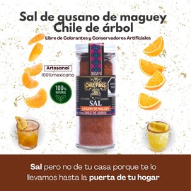 Sal de Gusano 100g Chilipines, sal de gusano de maguey, sal saborizada, saborizante natural, 100 gramos