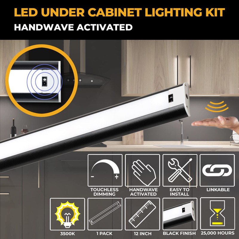 LED Hand Wave Motion Sensor Under Cabinet Lighting Plug In