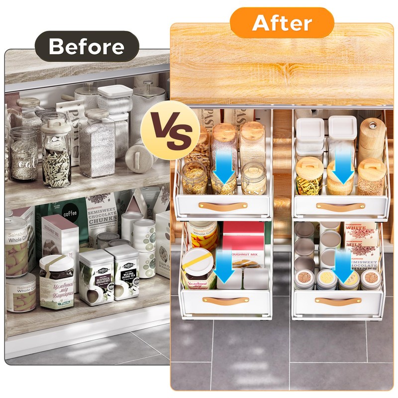 Pull out Cabinet Organizer Fixed with Adhesive Nano Film,Heavy Duty