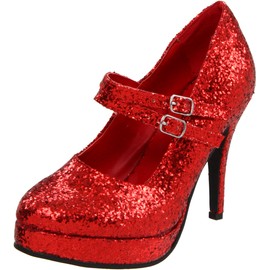 Ellie Shoes Women's 421-Jane-G Maryjane Pump,Red Glitter,5 M US
