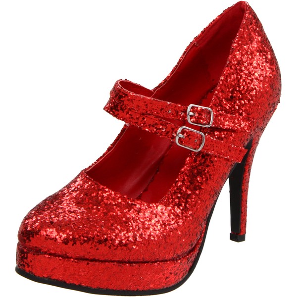 Ellie Shoes Women's 421-Jane-G Maryjane Pump,Red Glitter,5 M US