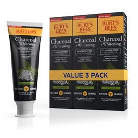 Burt's Bees Toothpaste, Natural Flavor, Charcoal Fluoride-Free Toothpaste, Zen Peppermint, 4.7 oz, Pack of 3