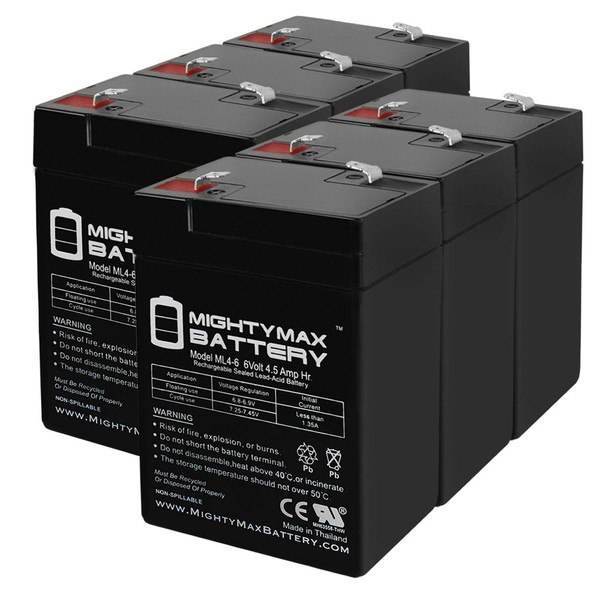 ML4-6 - 6V 4.5AH Replacement Battery for YT-645 with F1 Terminal - 6 Pack