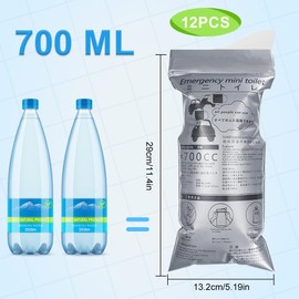 flintronic Pack of 12 Portable Urinal for Travel, 700 ml Disposable Urine Bag with Gel, Toilets, Urinal Vomit Bag for Men, Women, Patients, Pregnant Women, Children, Camping, Hiking, Car, Travel