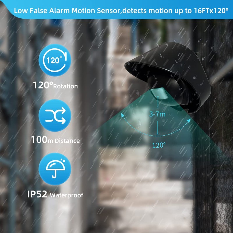Motion Sensor Alarm Long Range Wireless Driveway Alarm Weatherproof Outdoor