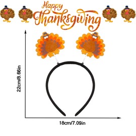 CHARMARK Turkey Headband Fall Thanksgiving Cartoon Turkey Hair Accessories for Women Men Autumn Orange Brown Headbands Fashion Party Decoration 1Pcs (Style 1)