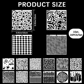 GORGECRAFT 16Pcs 16 Styles Layering Stencils Mixed Media Plastic Leopard Stencil White Diamond Spirals Cubist Templates Geometric Painting Patterns Stencils for Card Making Furniture DIY Crafts