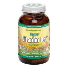 Green Nutritionals Vegan Vitamin D3 1000IU + Mushrooms Cap X 60