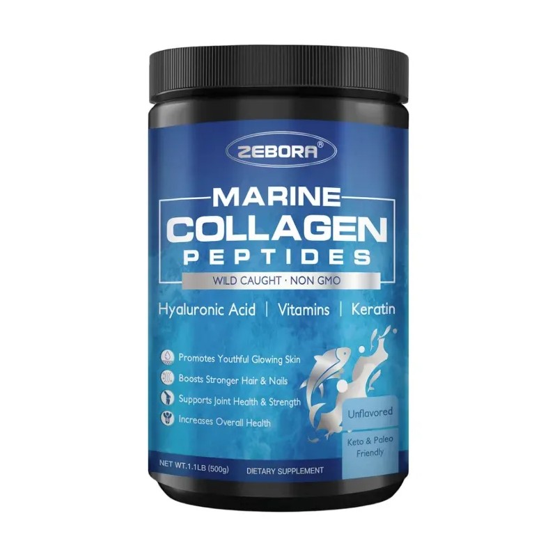 Zebora Peptidos De Colageno Marino 500g En Polvo Hecho Usa