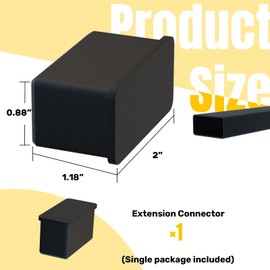 Dawn Railing 1 Pack Handrail End Cap 1"x2" Aluminum Alloy Rectangular Tube Plug, Rectangle Handrail Accessories for Flat Top Rail in Cable Railing System
