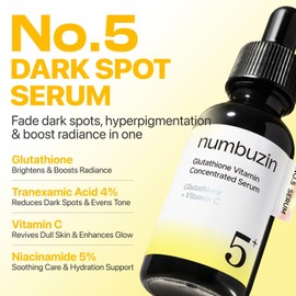 NUMBUZIN - Sérum Facial No. 5+ Glutatión Vitamina C y Niacinamida 30ml - Suero Coreano Anti Manchas, Hiperpigmentación, Marcas de Acné y Luminosidad