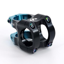 BESNIN Bicycle Stem 0 Degree 31.8 mm for Handlebars 35 mm Short Bicycle Stem Two Colours Mix Stem Colourful Bicycle Stem (Black and Blue)