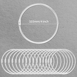 16pcs Loose Leaf Binder Rings, 4 Inch Large Metal O Rings Clip for Index Cards Flashcards Book Paper DIY Crafts Home Office School Supplies