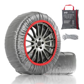 SNOCATENA Pro Series Snow Socks for Tires, Tire Socks for Cars, Pickups, SUV, and Trucks, Alternative to Tire Chains, Snow Traction Device, Winter Emergency Accessory,Pack of 2