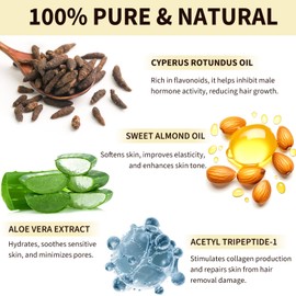 Cyperus Rotundus Oil, 2 Pack Nature Cyperus Rotundus Oil for Hair Removal, Reducing Body Hairs Growth, Smooth Skin & Hair Removal, Shrink Pores Soothing & Gentle Suitable for All Skin Types