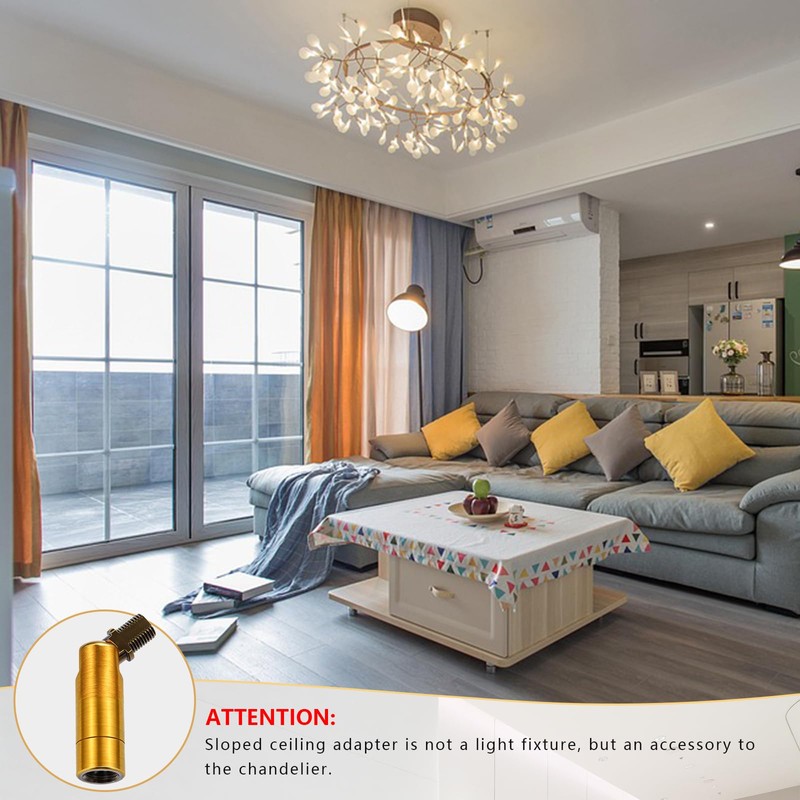 Tondiamo 4 Pcs Golden Sloped Ceiling Light Adapter 180 Degree