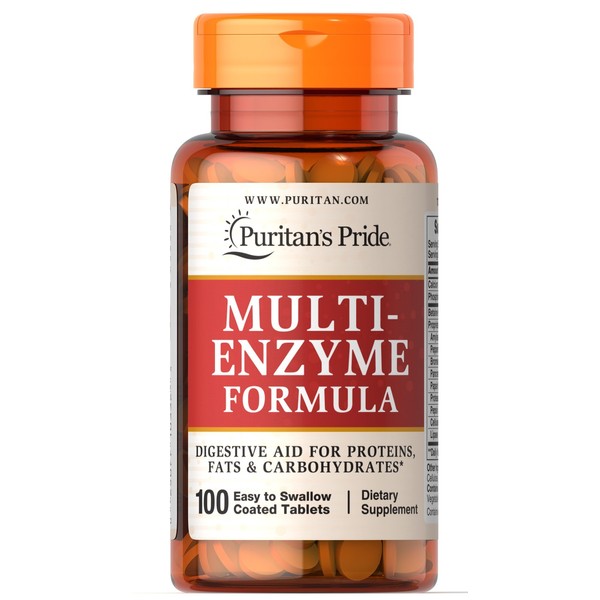 Multi Enzyme Tablets, Digestive aid for proteins, fats and carbohydrates*, 100 ct by Puritan's Pride