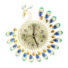 Iron Modern Wall Clock Large 3D Peacock Shape Non Ticking