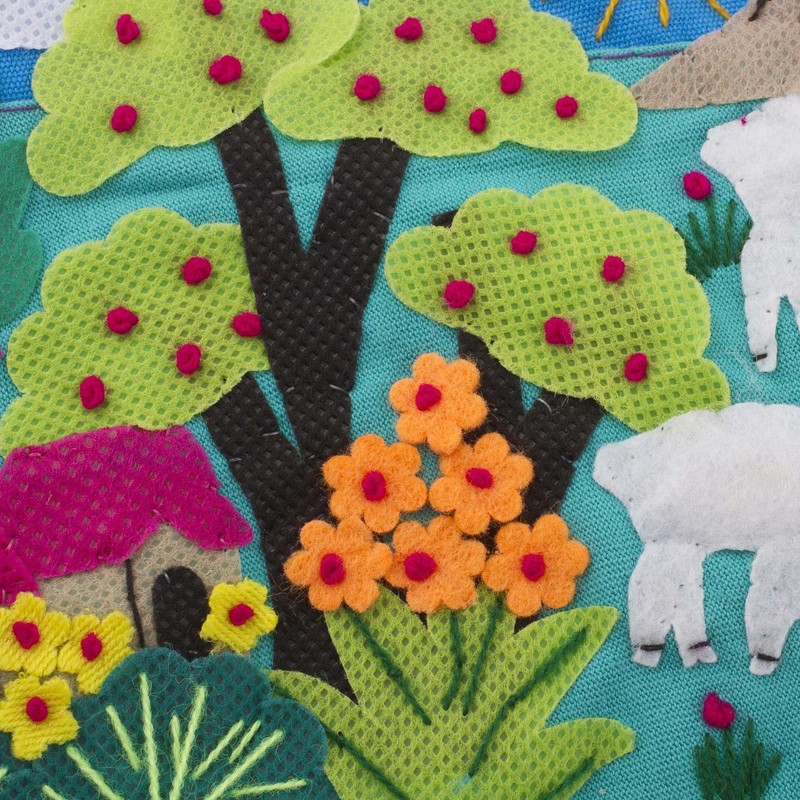 NOVICA Artisan Handmade Cotton Blend Cosmetic Case Patchwork Fair Trade