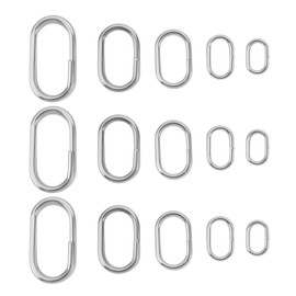 Create idea Pack of 150 Oval Split Rings Stainless Steel Connecting Rings for Fishing Tackle 5 Sizes for Sea Coarse Fishing Surf Fishing Rig Connector