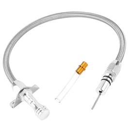 AmiliParts for Chevy GM 4L80E 700R4 4L60E Flexible Transmission Dipstick Tube with Firewall Mount Stainless Steel Braided Housing