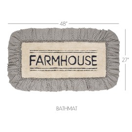 VHC Brands Sawyer Mill Farmhouse Bathmat, Charcoal, 27x48