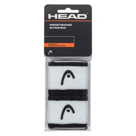 HEAD Unisex Adult Wristband Striped 2.5, Black/White, 2.5 Inches