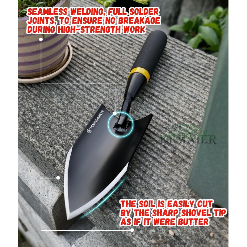 Heavy Duty Gardening Hand Trowel - Carbon Steel Garden Trowel