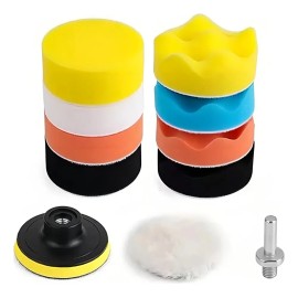 Set 11 Almohadillas Pulidoras de Esponja y Lana BEILISISHOP con Adaptador para Taladro 3 Pulgadas