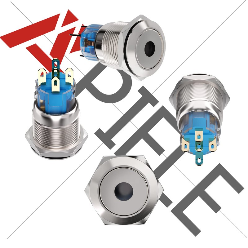 APIELE Push Button Switch 19mm Spot Light Latching Stainless Steel