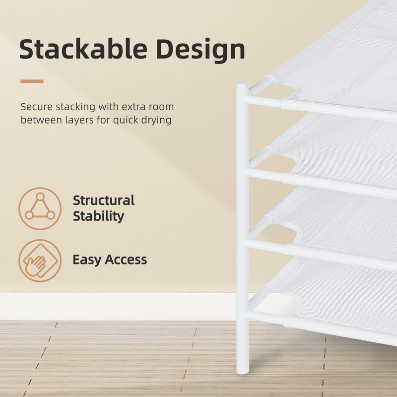 STORAGE MANIAC Sweater Drying Rack, Mesh Clothes Drying Rack, Stackable