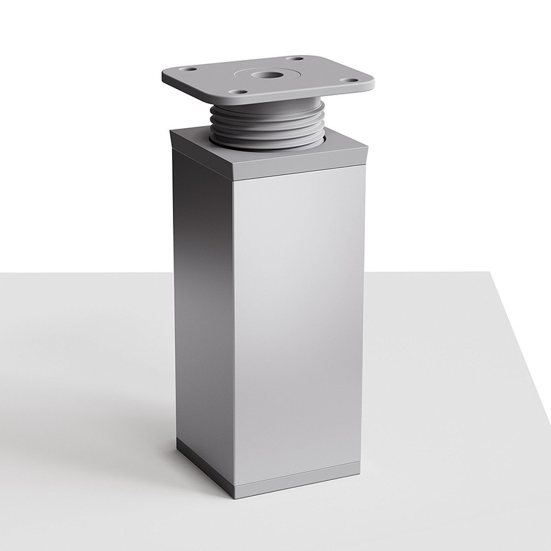 MFV1-AL Furniture Feet, Colour: Aluminium, Square Profile: 40 mm x