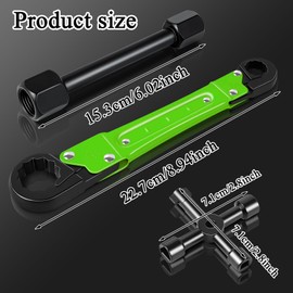 Ponpon Angle Stop Wrench Kit, Plumbing Tools, Angle-on Plumber Wrench for Quick And Hassle-Free Angle Stop And Supply Nut Installations(Green-A)