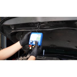 MRCARTOOL Digital AC Manifold Gauge Set HVAC Refrigerant Meter Pressure Vacuum Temp Test