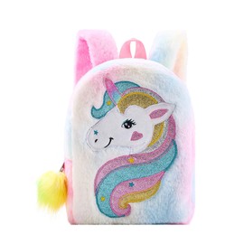 Hifot Plush Unicorn Backpack for Little Girls, Nursery Book Bag, Cute Soft School Bag, Mini Travel Bag, Unicorns Gifts, Backpacks for Children, Girls, multicoloured