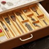 SpaceAid Bamboo Utensil Drawer Organizer with Labels, Kitchen Silverware Expandable