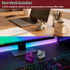 Wolf Duck 3D Printed Small Gothic Duck Figurine, Desk Duck Ornament, Spooky Home Decor, Gothic Room Decor Duck Statue, Dark Satanic Duck Figurine for Desktop Home Halloween Decor (Galaxy Purple)