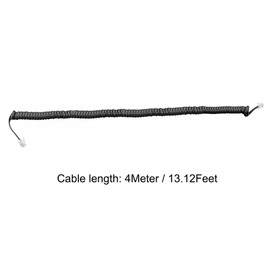 sourcing map Telephone Handset Cord, 4P4C 13.12 Feet Coiled Landline Phone Handset Cable for Home or Office Black