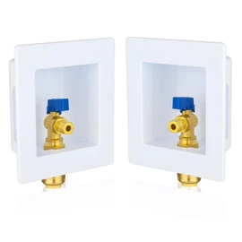 1-PACK GUOFIS Ice Maker Outlet Box,1/2"Push-fit Inlet x 1/4"OD Compression Outlet,Icemaker Box with 1/4-Turn Ball Valve