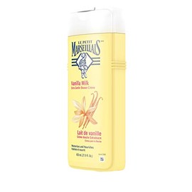 Le Petit Marseillais Crema de ducha extra suave con leche de vainilla, hidratante y nutritiva para el cuerpo francés pH neutro para la piel, 21.9 fl. 