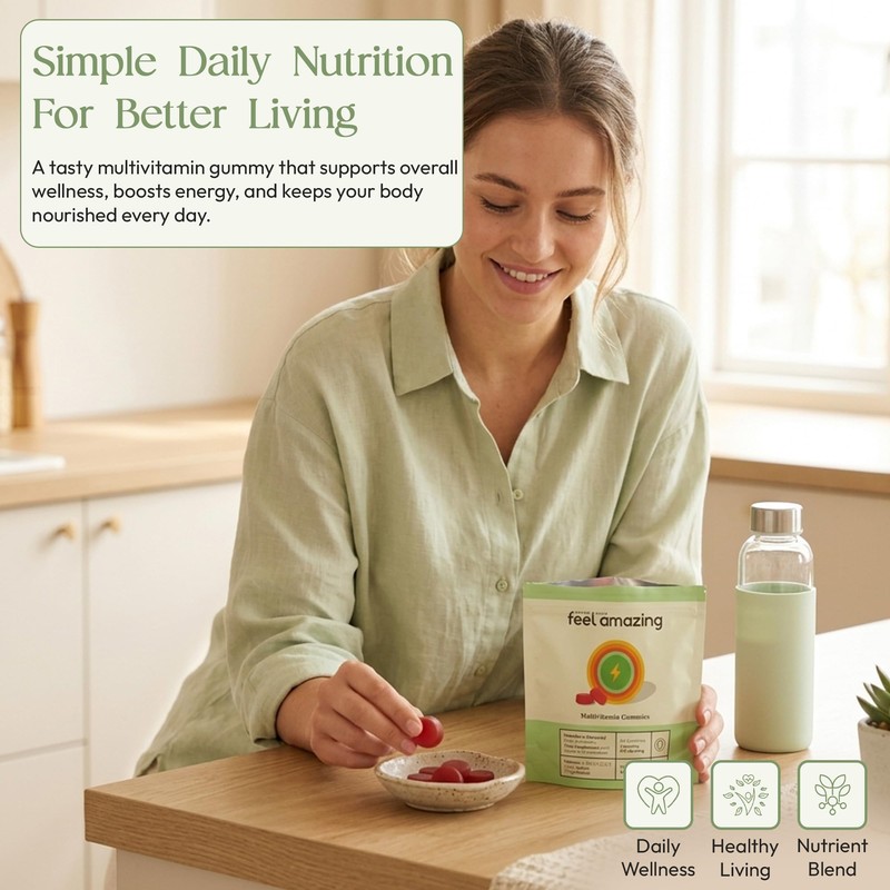 Feel Amazing Multivitamin Gummies – 12 Vitamins & Minerals with