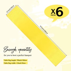 YMHPRIDE 6 Pack Yellow Table Runner Satin Table Runner, 12x72 Inch Long Silk Table Runner for Wedding Party Birthday Banquet Table Decoration - Yellow