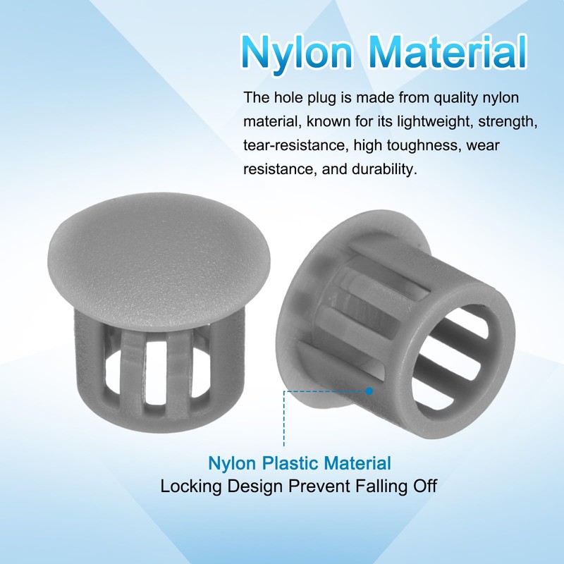 uxcell 100pcs Nylon Plastic Hole Plugs, 2/5" (10mm) Round Drill