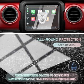 CDEFG for 2018 2019 2020 2021 Wrangler JL/ 2020 Gladiator JT Center Control Touchscreen Navigation Touch Screen Protector, HD Clear Tempered Glass 9H Scratch Resistance (8.4IN)