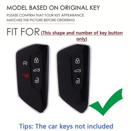 SANRILY Zinc Alloy+Leather 3/4/5 Button Key Fob Cover Fit for VW ID.4 Golf GTI Golf R MK8 2023 2022 Skoda Octavia fit for Volkswagen Key Accessories Keyless Key Holder with Keychain Gray